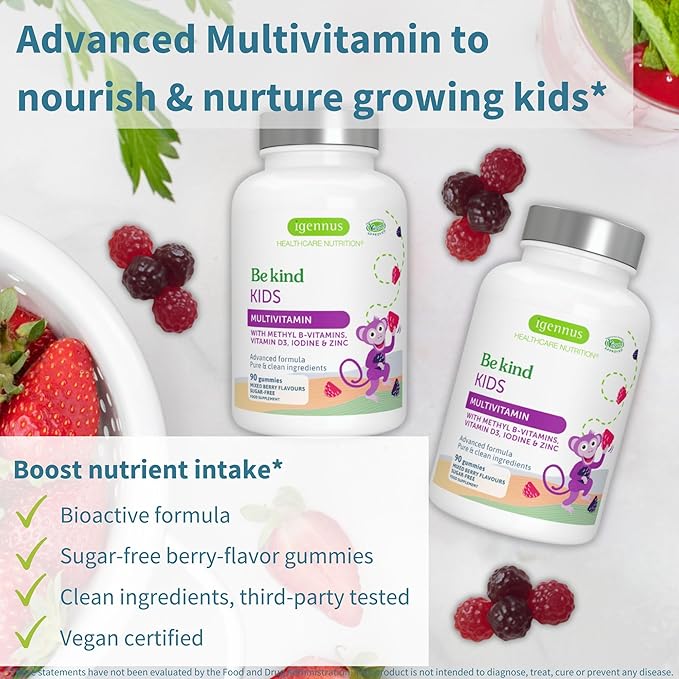 Methylated Kids Multivitamin Gummy + Methylated Men's Multivitamin Bundle, MTHFR Supplements with Active B-Vitamins, Clean Label, by Igennus