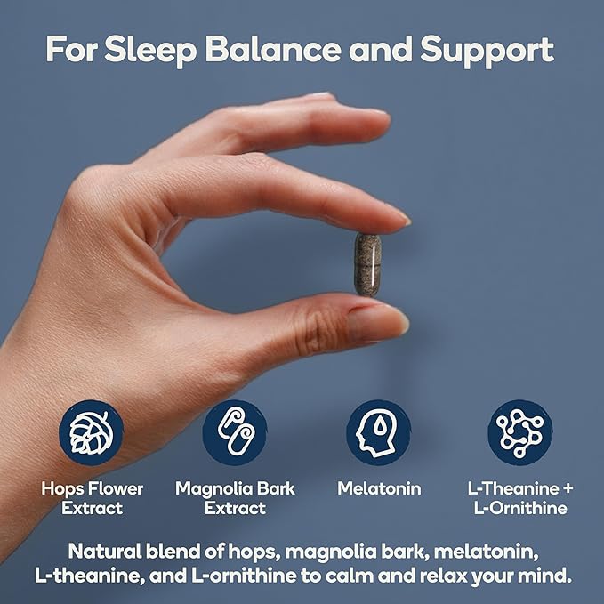 Sleep - Natural Sleep Aid Supplement - Relax & Restore with Melatonin, L-Theanine, & Herbal Extracts - 60 Veggie Capsules (Sleep)