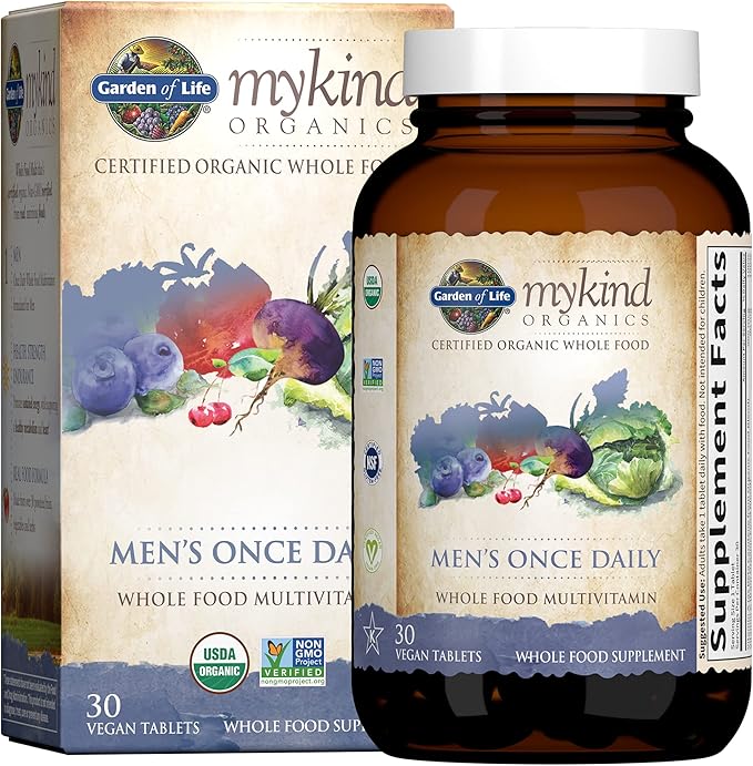 Garden of Life Organics Vitamins for Women 40+ - 60 Tablets & Organics Multivitamin for Men - Men's Once Daily Whole Food Vitamin Supplement Tablets, Vegan, 30 Count