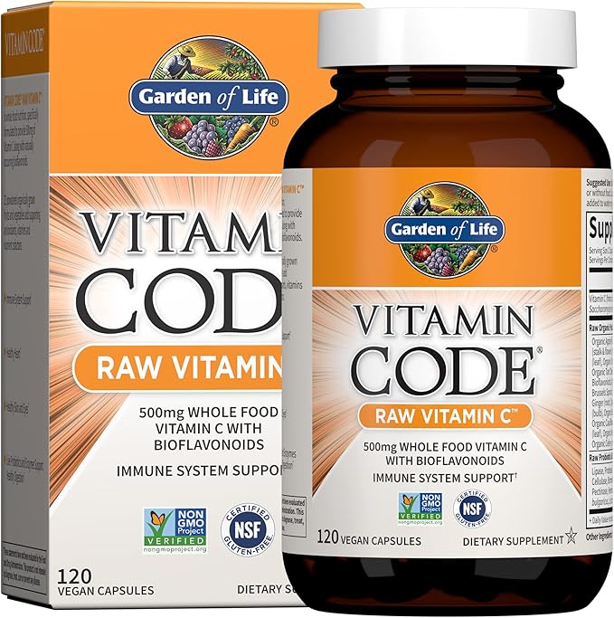 Garden of Life Organics Vitamins for Women 40 Plus - 120 Tablets &, Raw Vitamin Code Vitamin C, 120 Veg Capsules