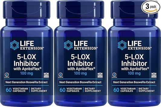 Life Extension 5-LOX Inhibitor with AprèsFlex 100 mg, 60 Vegetarian Capsules (Pack of 3)
