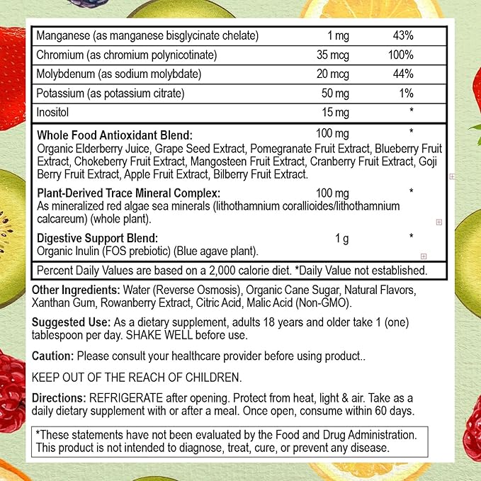 Go Healthy Liquid Multivitamin for Women, Men, Teens, 50 Plus – Vegan Vitamin & Mineral Supplement, Adult Energy & Immune Support, Easy-to-Absorb, Delicious Fruit Flavor – 32 Servings