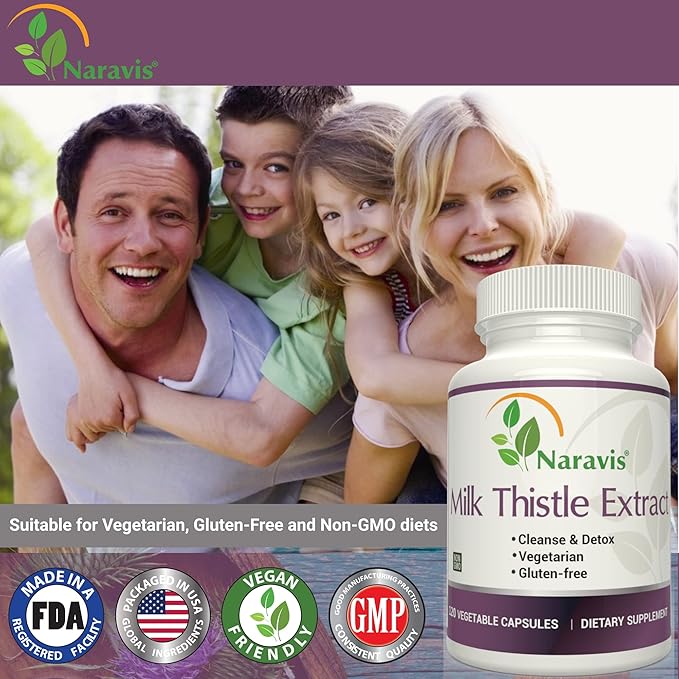 Milk Thistle Extract - 4:1 Extract - 2000mg - 120 Capsules - Supports Liver Health - Non GMO