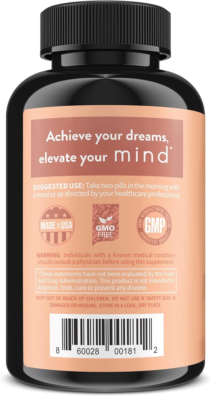 WellPath Mind Brain Supplement for Memory and Focus with Lion's Mane | Ginkgo Biloba and L-Theanine for Long Term Cognitive Support | Vegan, Non-GMO, 60 Ct