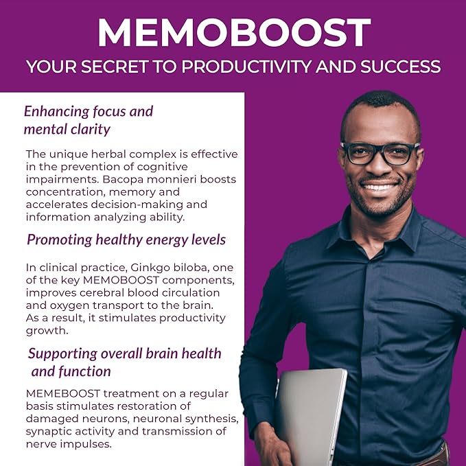 MEMOBOOST Ananta Medicare – Herbal Dietary Supplement (120 Capsules)