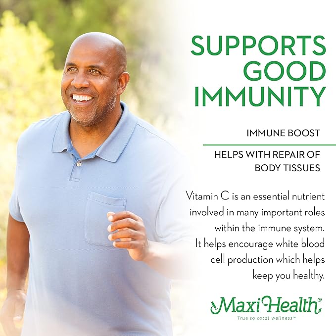 Maxi Health 1000 mg Vitamin C - 1000mg Tablets Ultra High Absorption Formula - Gluten Free Kosher Dietary Non GMO Supplement for Immune Support - Vitamin C Tablets from Ascorbic Acid, (250 Count)