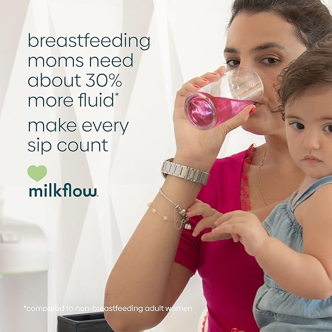 UpSpring Milkflow Electrolyte Breastfeeding Supplement Drink Mix with Fenugreek | Berry Flavor | Lactation Supplement to Support Breast Milk Supply & Restore Electrolytes | 16 Drink Mixes