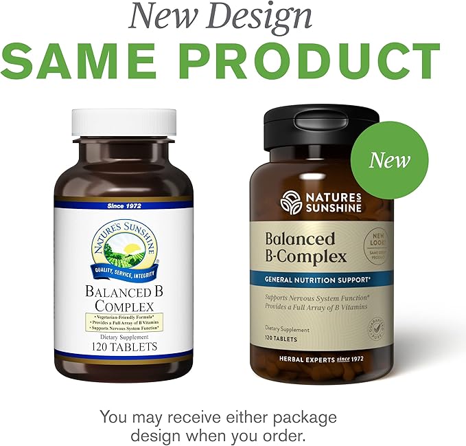 Nature's Sunshine Balanced B Complex, 120 Tablets | B Complex Vitamins to Support Digestion and Nervous System Health with Vegetarian Formula
