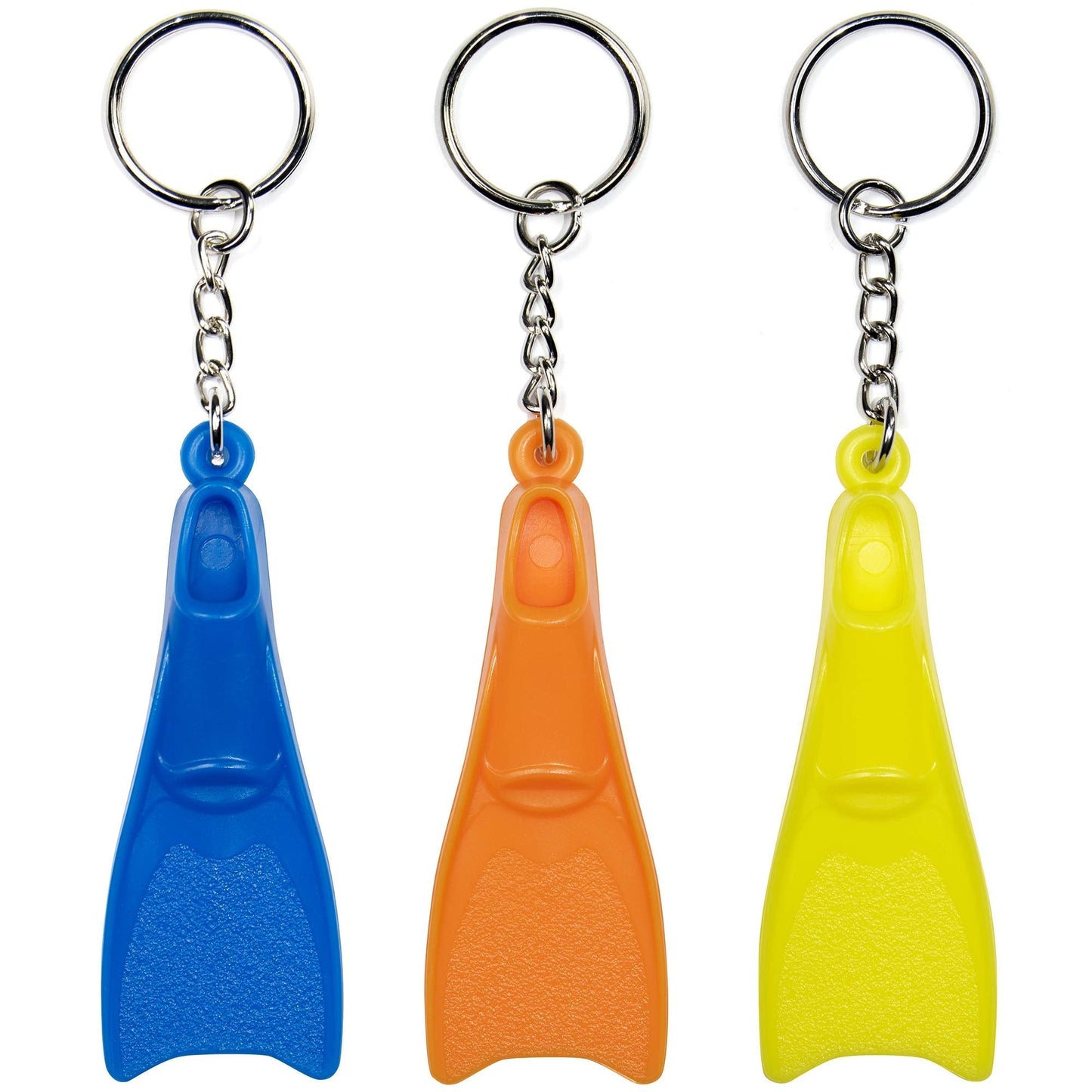 Flow Mini Swim Fin Keychain - Key Chain with Swimmer Fins and Key Ring in Assorted Colors (BYO 3-Pack)