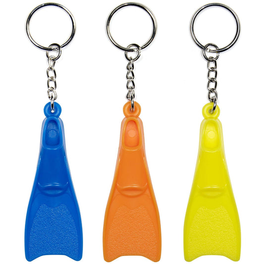 Flow Mini Swim Fin Keychain - Key Chain with Swimmer Fins and Key Ring in Assorted Colors (BYO 3-Pack)