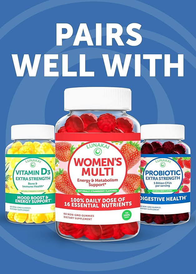 Lunakai USA Made Black Sambucus Elderberry Gummies for Adults & Kids with Vitamin C & Zinc - Immune Support, Antioxidants, Non-GMO, 60 Gummies
