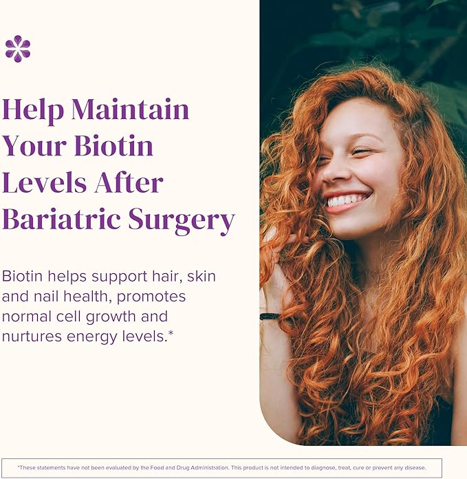 BariMelts Biotin 5000mcg, 90 Fast-Dissolving Tablets (3-Month Supply), Sugar-Free Bariatric Vitamins for Women, Natural Strawberry Flavor