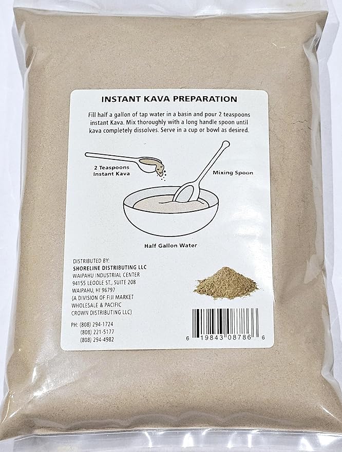 Tikaram's Instant Kava Powder, Fiji Waka, Noble Kava Root, 1/2 lb (8oz)-Fiji Market Wholesale LLC