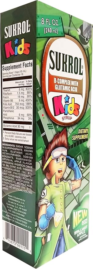 Sukrol Apple Syrup Dietary Supplement 8.11 oz fl - Suplemento Multivitaminico sabor a Manzana (Pack of 1)