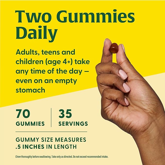 MegaFood Vitamin B12 Energy Gummies - Vegan - With Methyl B12 Vitamins to Support Cellular Energy Production - Ginger - Daily Vitamin B12 Supplement - USDA Organic - 70 Gummies, 35 Servings