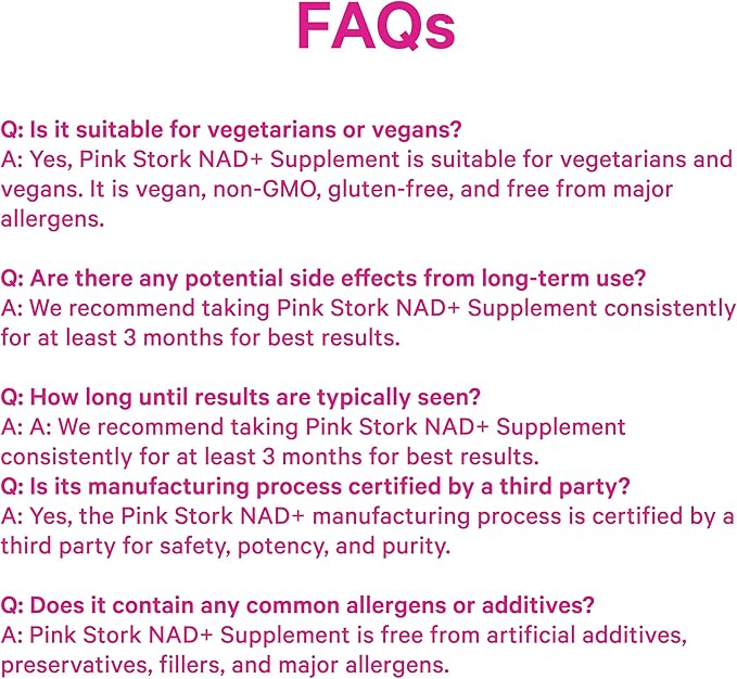 Pink Stork 500 mg NAD+ Supplement for Women - Healthy Aging Support - Cellular Regeneration for Energy, Cognitive Wellness, Skin Health - Clinically Studied Nicotinamide Riboside, 30 Capsules