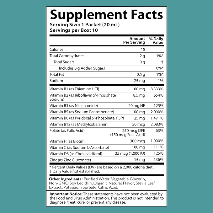 Aurora Nutrascience Mega-Liposomal B-Complex + Vitamin C, Supports Energy, Immune & Nervous System Health, Gluten Free, Non-GMO, Sugar-Free, Orange Flavor, 10 Single Serve Packets