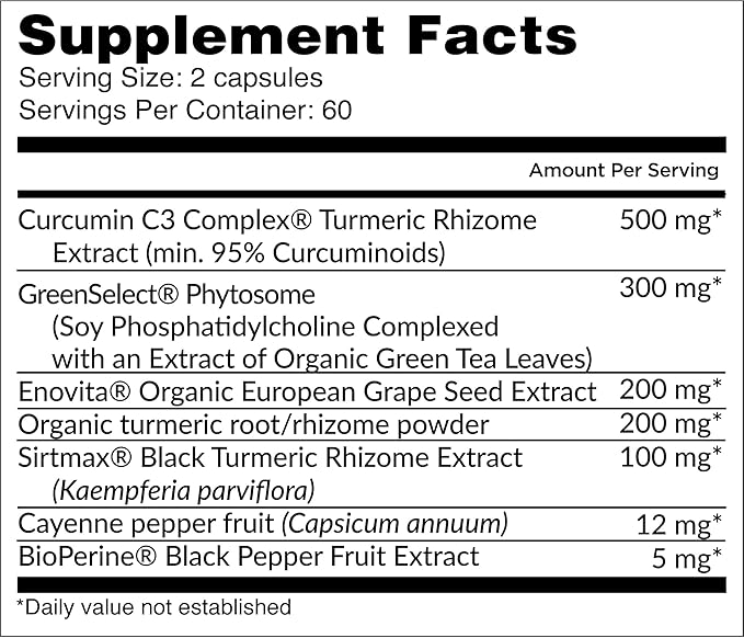 Ultra Cell Biotect- Powerful Antioxidant Support with Organic Turmeric, Black Turmeric, Green Tea, Black Pepper, and European Grape Seed for Optimal Health - 120 Capsules, Physician Recommended