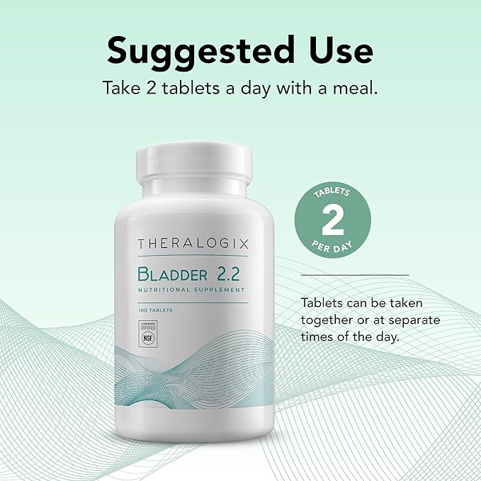 Theralogix Bladder 2.2 Multivitamin & Multimineral Supplement - 90-Day Supply - Bladder Support Supplement for Men & Women - Vitamins A, C, D, E, Zinc & More - NSF Certified - 180 Tablets