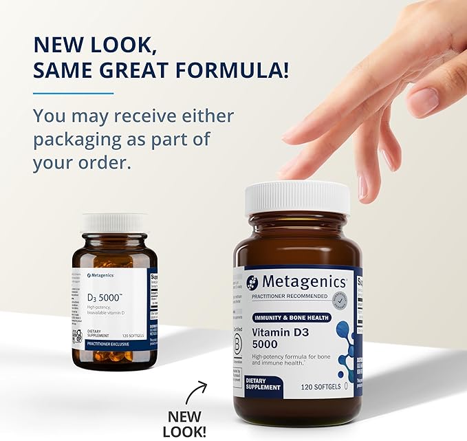 Metagenics Bundle - D3 5000 & UltraFlora Balance - 120 Softgels of D3 5000 for Immune Support, Bone Health & Heart Health - 120 Capsules of UltraFlora Balance for Digestive Health