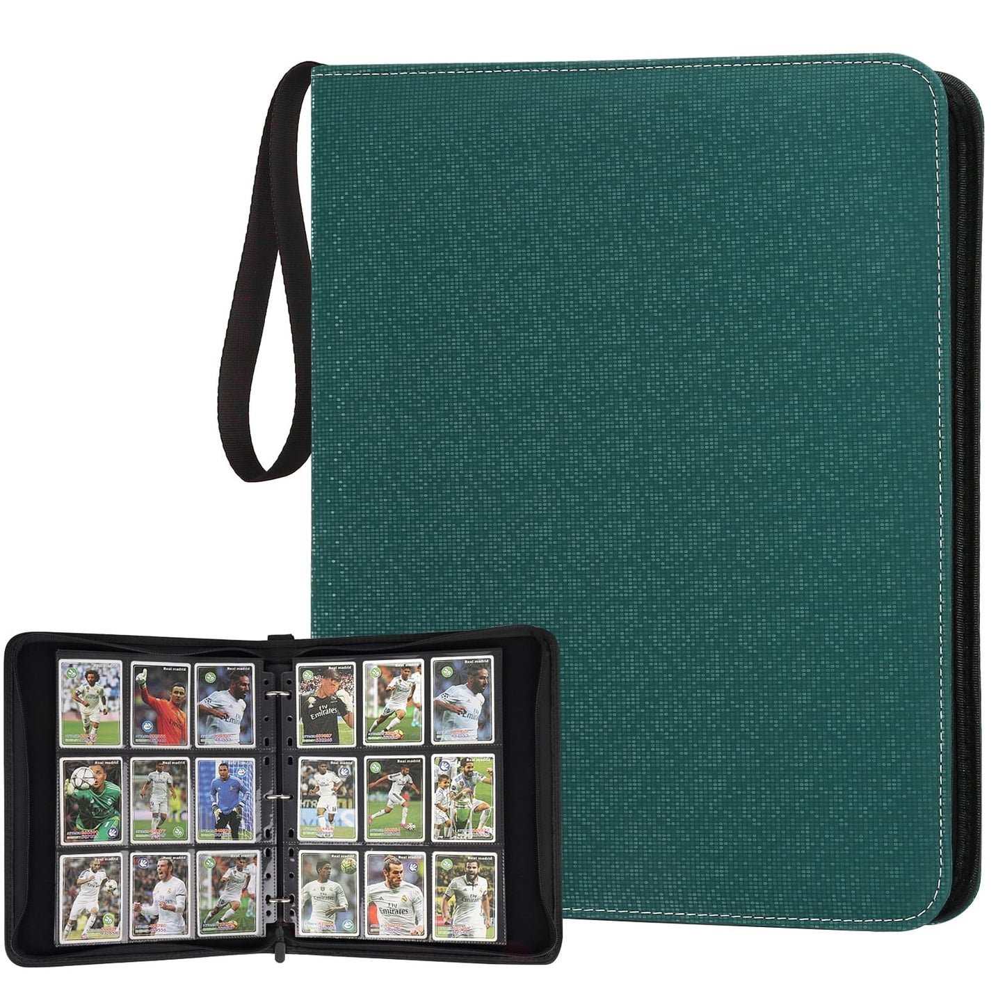 GERMUN 9 Pocket Card Binder, Premium Zip Trading Card Binder, 720 Double Sided Pocket PU Card Collection Binder, Collector Card Album, Card Folder for MTG, TCG, Sports Cards, Game Cards (Dark Green2)