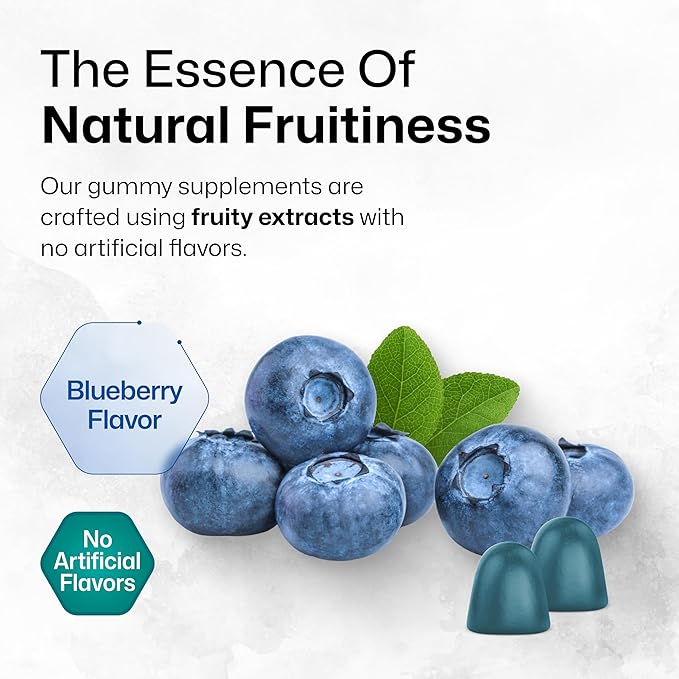 BIO KRAUTER Brain Support Gummies - 60 Vegan Chews - Natural Brain Supplement - Ashwagandha, Ginkgo Biloba, Bacopa, DMAE, and Vitamins for Cognitive Support