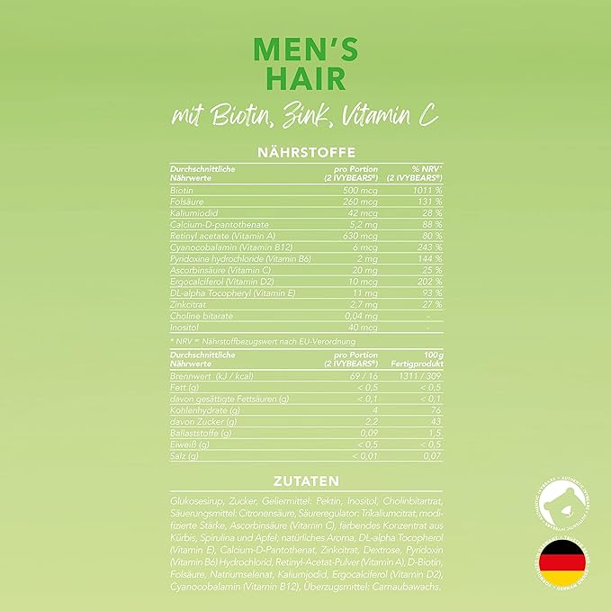 Men’s Hair Vitamins and Boost Immune Gummies - 60 Count