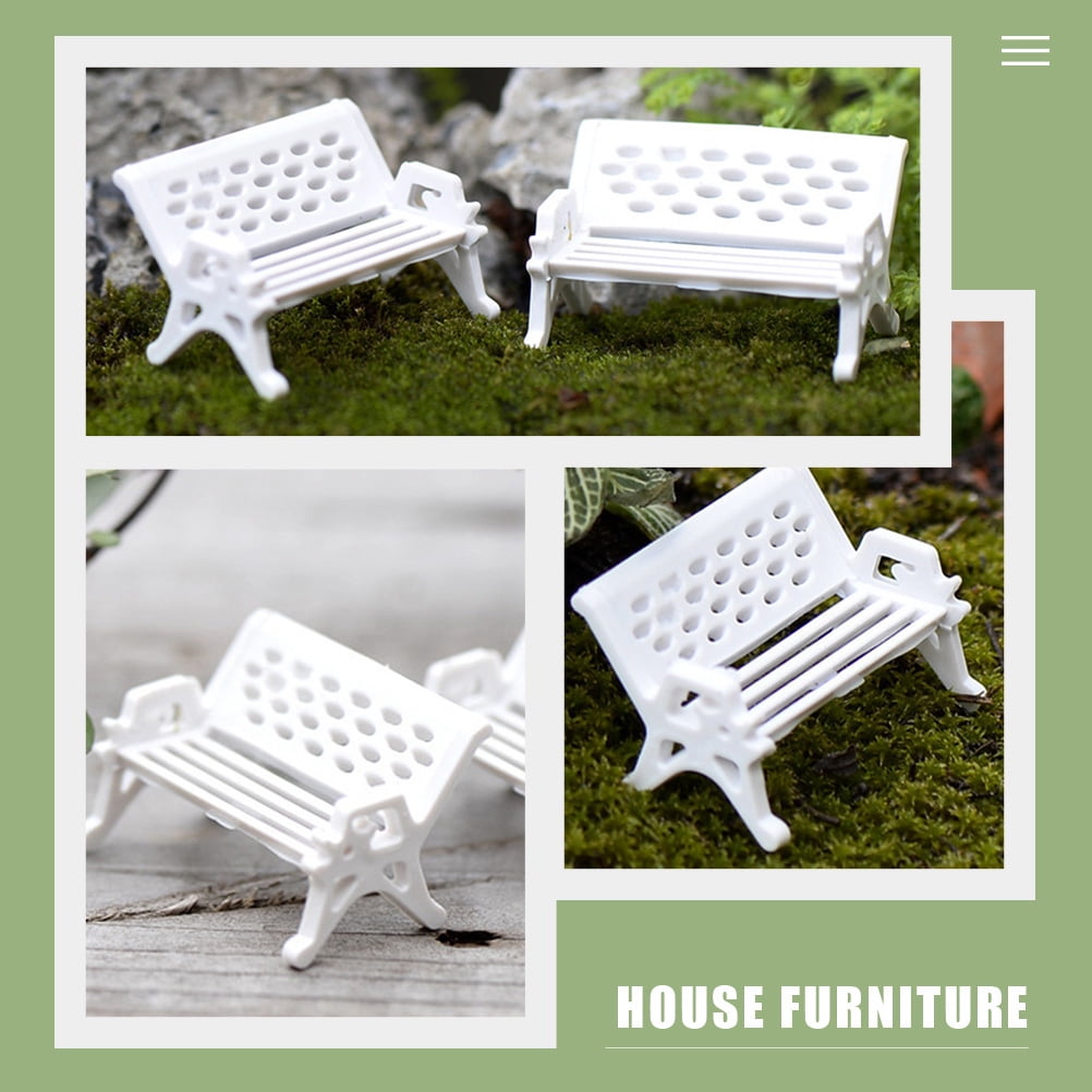 Tineasur Garden Bench Model Bench Models White ABS 16Set Ornament Decoration