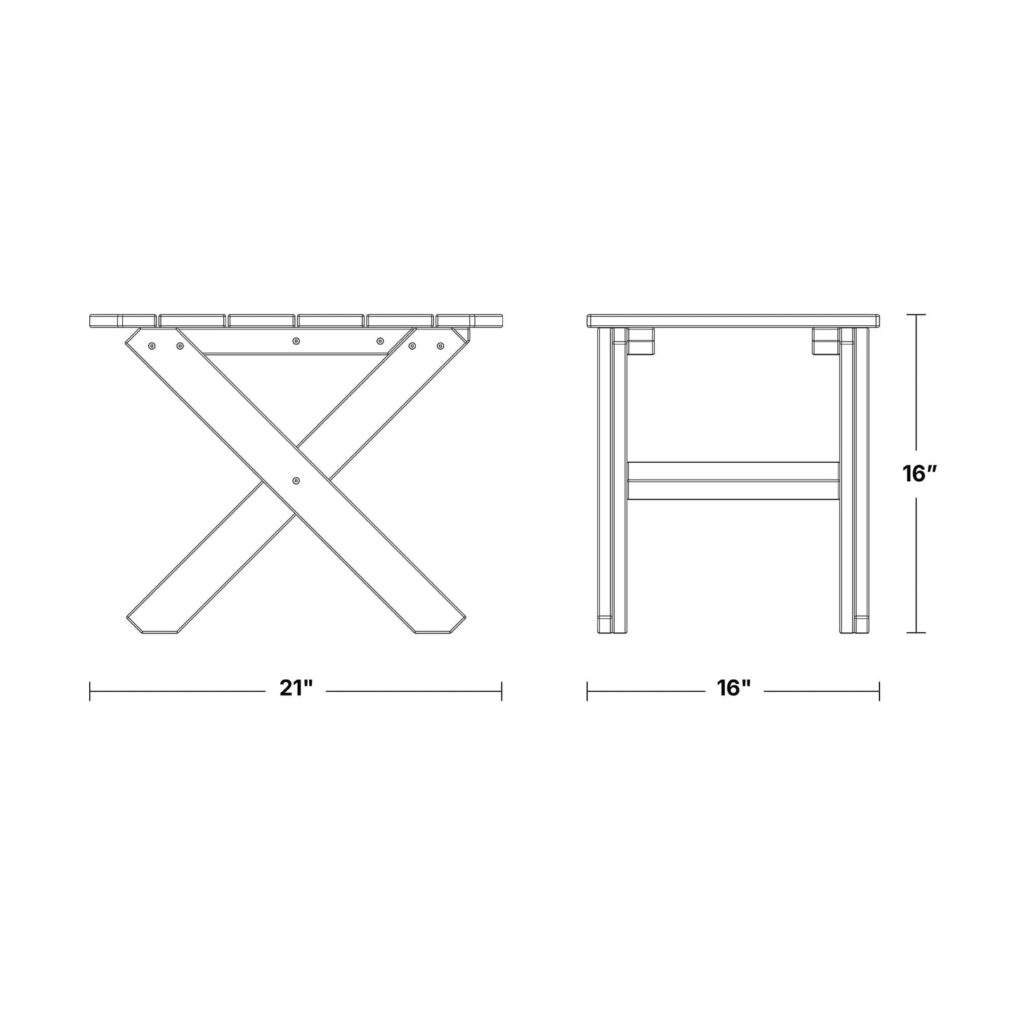 Wildridge Classic Rectangular Side Table, Aruba Blue - Outdoor Weather Resistant Recycled Plastic Furniture for Patio
