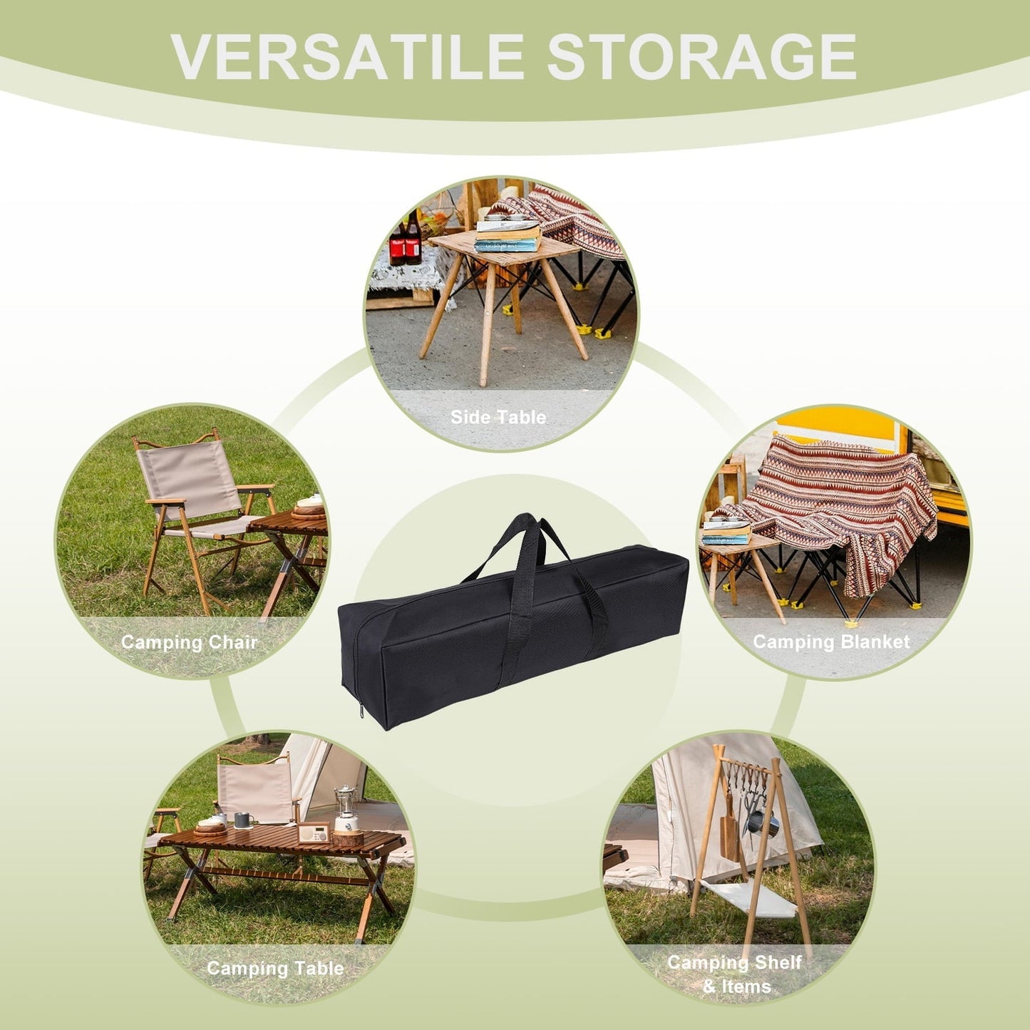 Uxcell Camp Chair Replacement Bag, Camping Folding Chair Bag with Handle Strap, 26 x 6 x 6 Inch for Outdoor (Black)