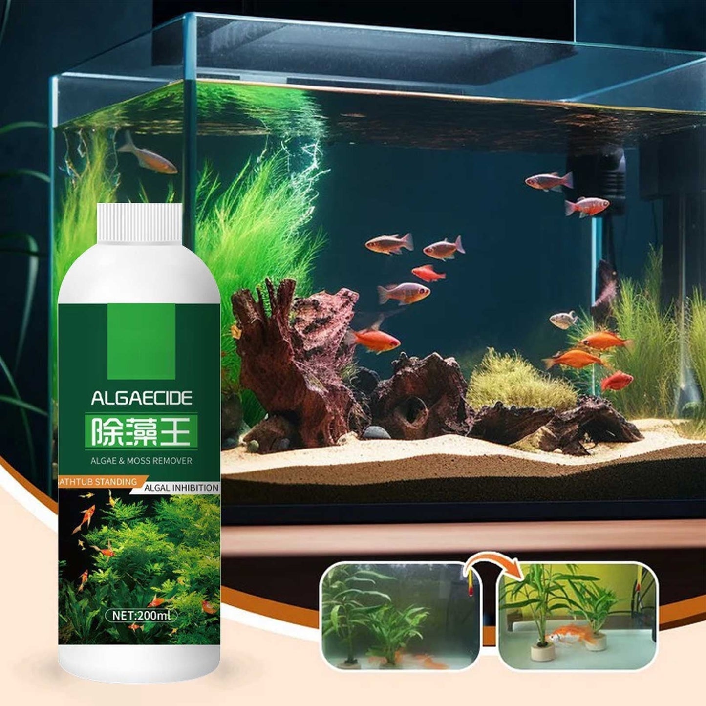 Powerful Aquarium Water Purification Tablet - Fast Water Purification - Aqua Safe for Fish Tank - Water Purification Tablets for Fish Tank - Aquarium 200ml