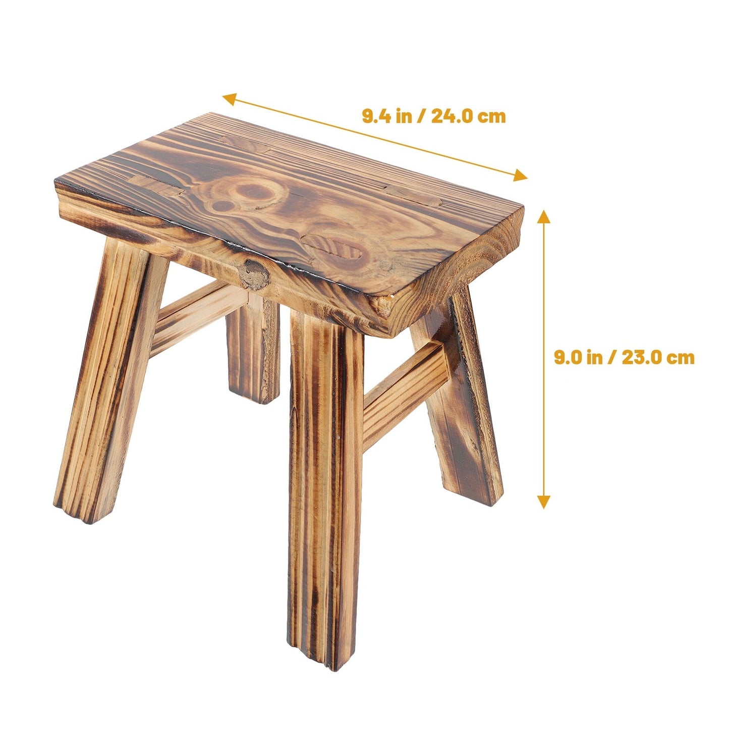UPOUART Stools Light Brown Wooden 1Pcs 9.4X9.1X7.9In