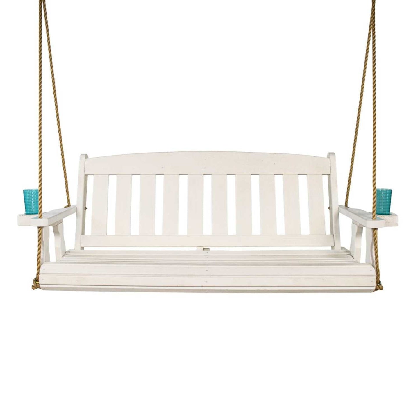 Amish Casual Heavy Duty 800 Lb Mission Treated Porch Swing with Hanging Chains (5 Foot, Semi-Solid White Stain)