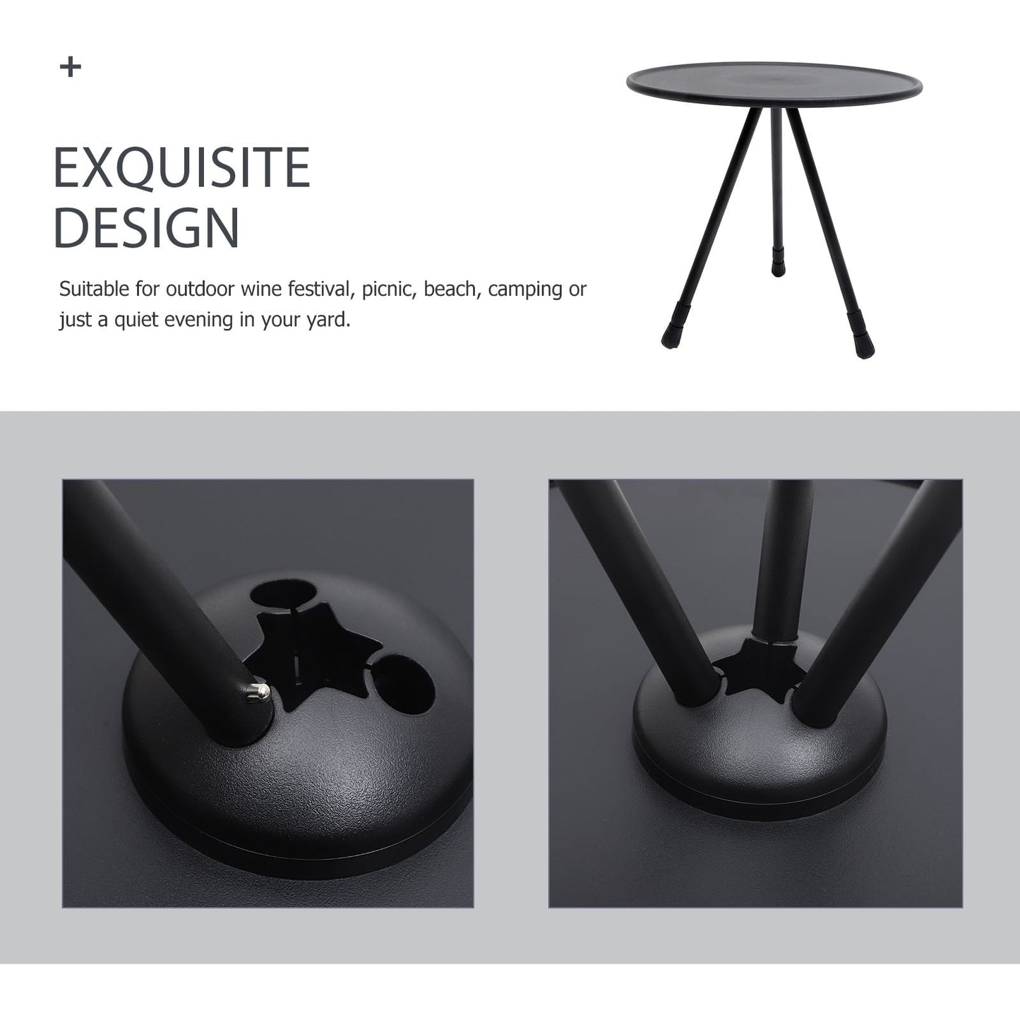 UPOUART Portable Camping Table Folding Stainless Steel Portable Friends Fishing 1Set