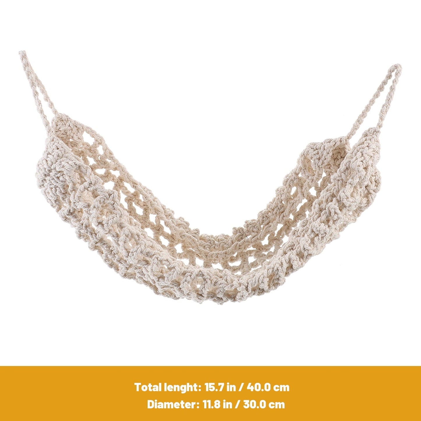 WEAVILUX 1Pack Fruit Hammock Beige Cotton Rope Air Circulation Storage Space Saving Kitchen