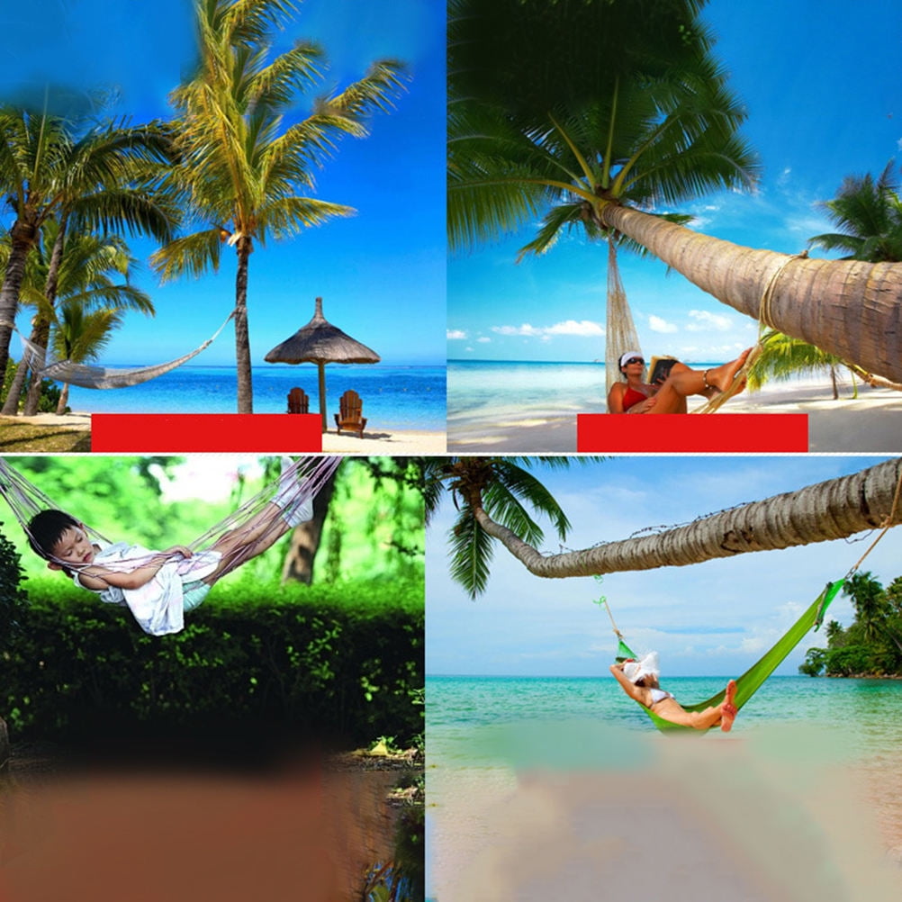 Raindrops Rope Hammocks For Trees Heavy Duty Nylon Hanging Bed Green 2Pcs 94.5X31.5X0.2In