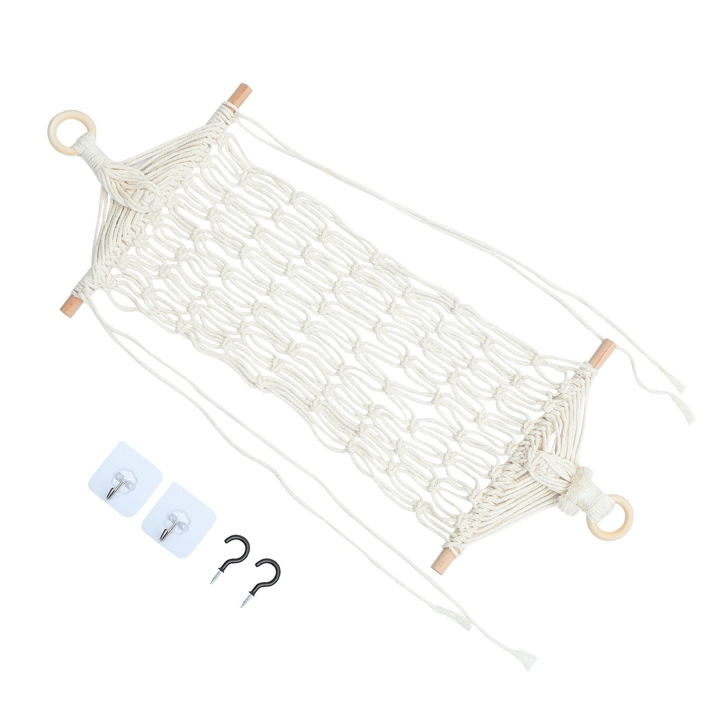 TAILTOSS 1 Set Fruit Hammock for Kitchen with White Cotton and Composite Material