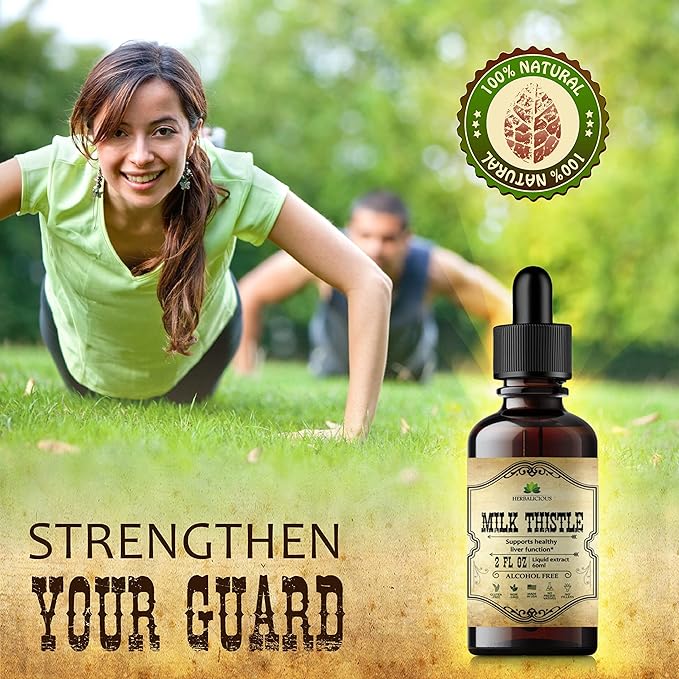 Milk Thistle Extract - All-Natural Cleanse and Detox Supplement for Liver Support, Immune System Boost and Skin Health - Silymarin Nutritional Supplement - 2 fl Oz