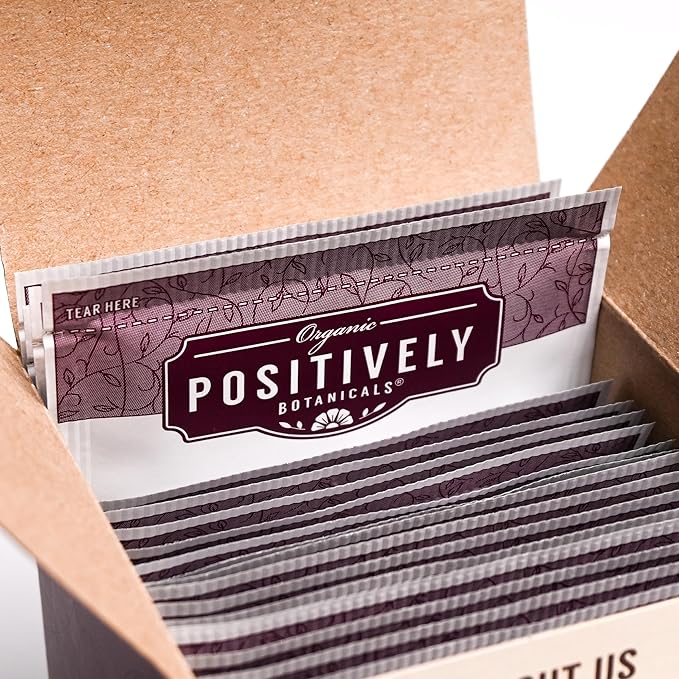 Organic Positively Botanicals Company, Red Clover Blossoms Herbal Tea Bags, 20 Count