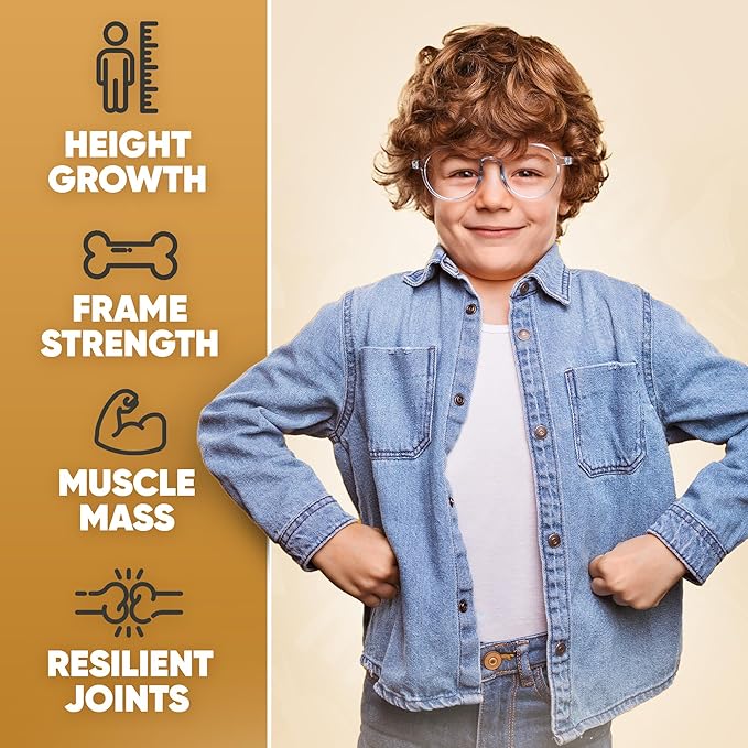 Height Growth Increase Vitamin Gummies, Calcium, Magnesium, Zinc, Ashwagandha, Glucosamine Grow Tall Supplement, Multivitamin for Kids, Teens, Adults