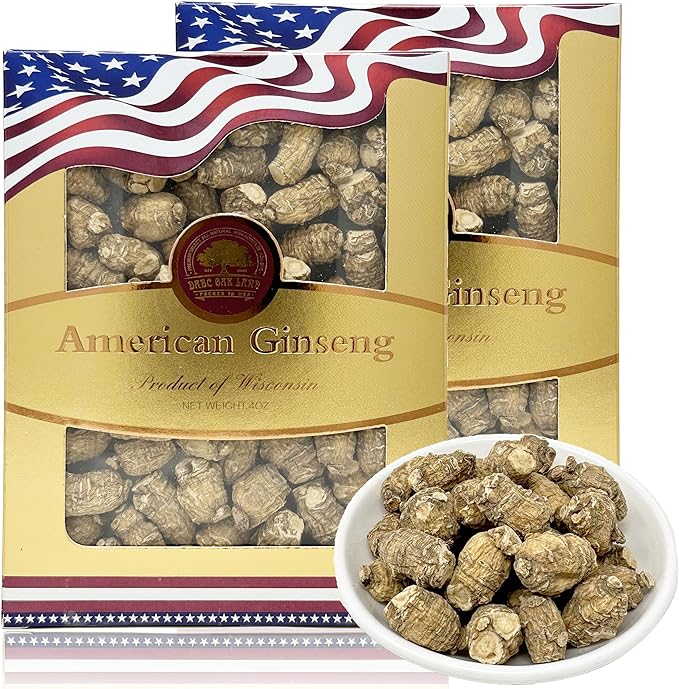 DOL Hand Selected Cultivated Wisconsin American Ginseng Pearl Ginseng 花旗参/西洋参 精选珍珠参 - in Box. (Small 4oz/Box*2)