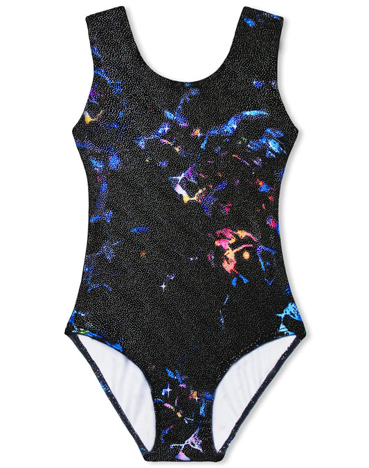 Domusgo Gymnastics Leotards for Girls 5-6 Years Old Black Sky Sparkly One Piece Tumbling Outfits