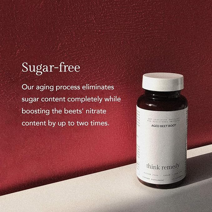 Aged Beet Root Capsules - Beet Pills for Stamina - Organic Beet Root Powder - Nitric Oxide Supplement - Nitrate No Sugar - 30 Capsules - Beet Root Supplement - Super