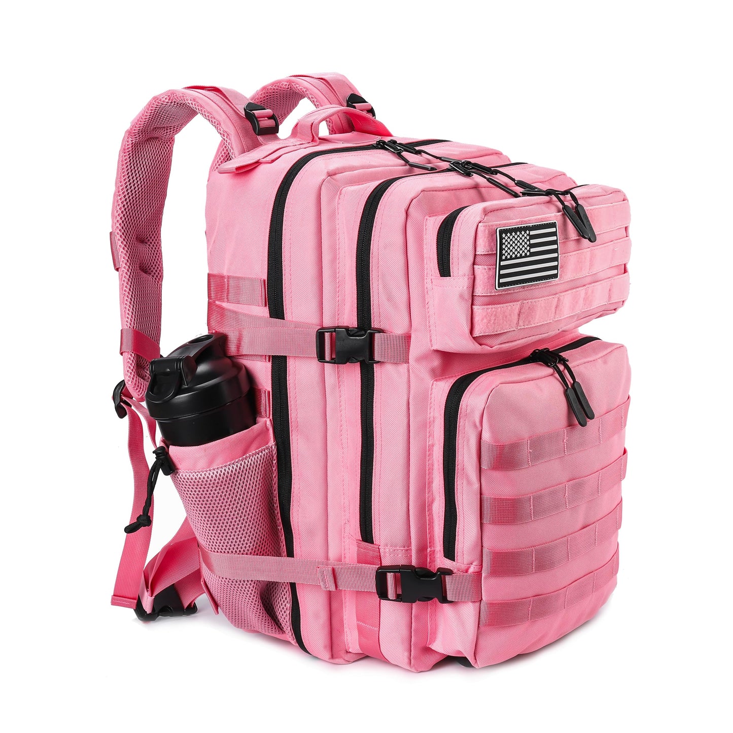 LHI Military Tactical Backpack for Men and Women 45L Army 3 Days Assault Pack Bag Large Rucksack with Molle System - Pink
