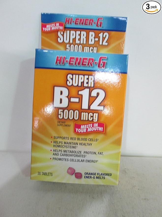 Windmill Health Products Hi-Ener-G Super B-12 5000 mcg, 30-Count Boxes (Pack of 3)