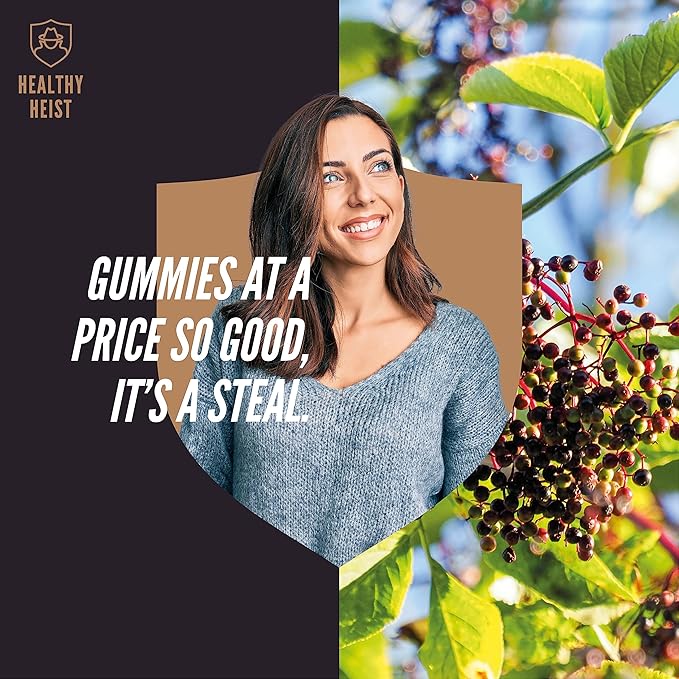 Sambucus Black Elderberry Gummies with Zinc and Vitamin C, 140 Gummies, Chewable Immune Support for Adults and Kids, Non GMO, Kosher, Pectin, Vegan, Delicious Berry Flavor