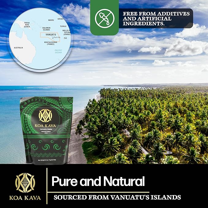 8 oz Koa Kava Bundle with Premium Tongan, Fijian Waka and Vanuatu Waka Kava Root Powder