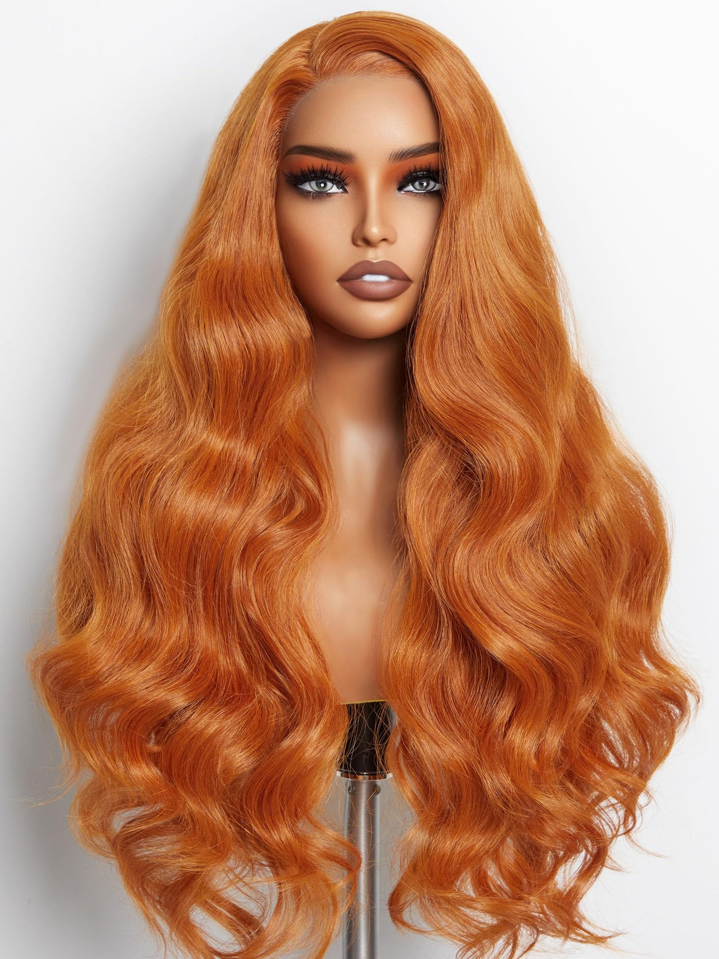 GORGIUS Ginger Orange Loose Wave Wig 24 Inch Long Glueless Colored Wigs 180% Density Put On Go Wigs Pre Plucked with Natural Hairline Crafted with Style-Archive Technology