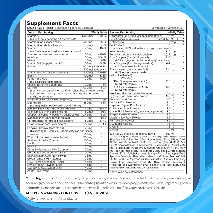 Men's & Women's Daily 7 Essentials Bundle - Complete Multivitamin Packs for Optimal Health and Vitality