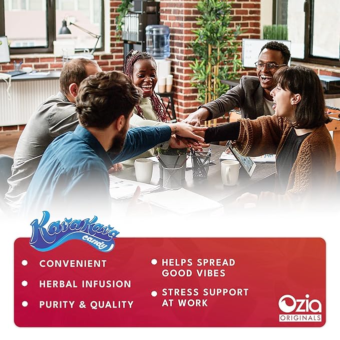 Ozia Originals Kava Kava Candy - 8 Kava Candies Per Pack, Kava Extract Stress Relief Supplement, Natural Kava Root Chill Happy Pill, Encourages Positive Mood - Ginger Mint Flavor, 4 Packs